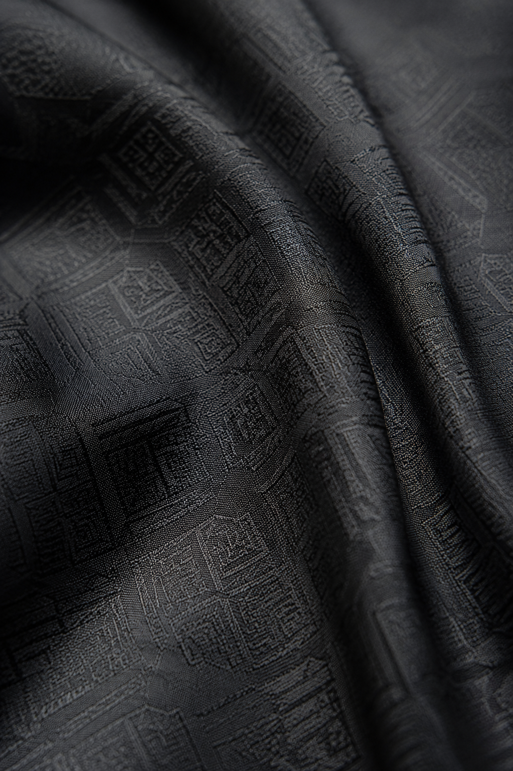 Charcoal Black Embroidered Panjabi