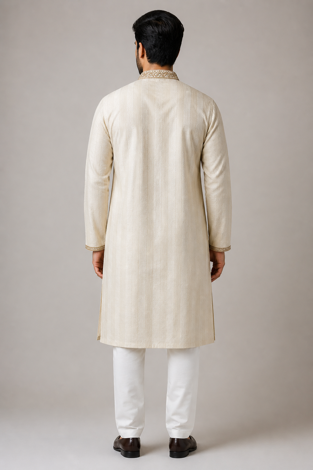 Elegant Ivory Embroidered Panjabi