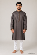 Midnight Coffee Embroidered Premium Panjabi