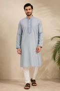 Light Blue Jacquard Men’s Panjabi