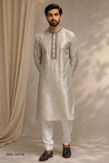 Men’s Ivory Embroidered Jacquard Kurta