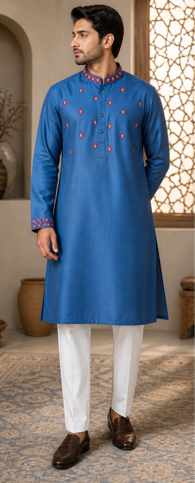 Men's Royal Blue Panjabi/Kurta