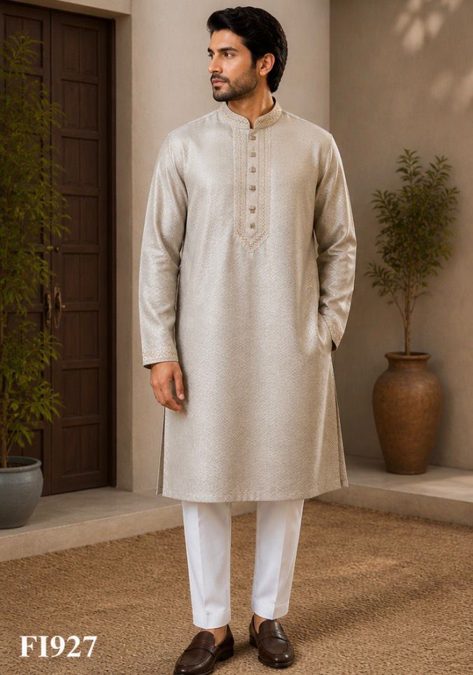 Men’s Cream Beige  Panjabi / Kurta