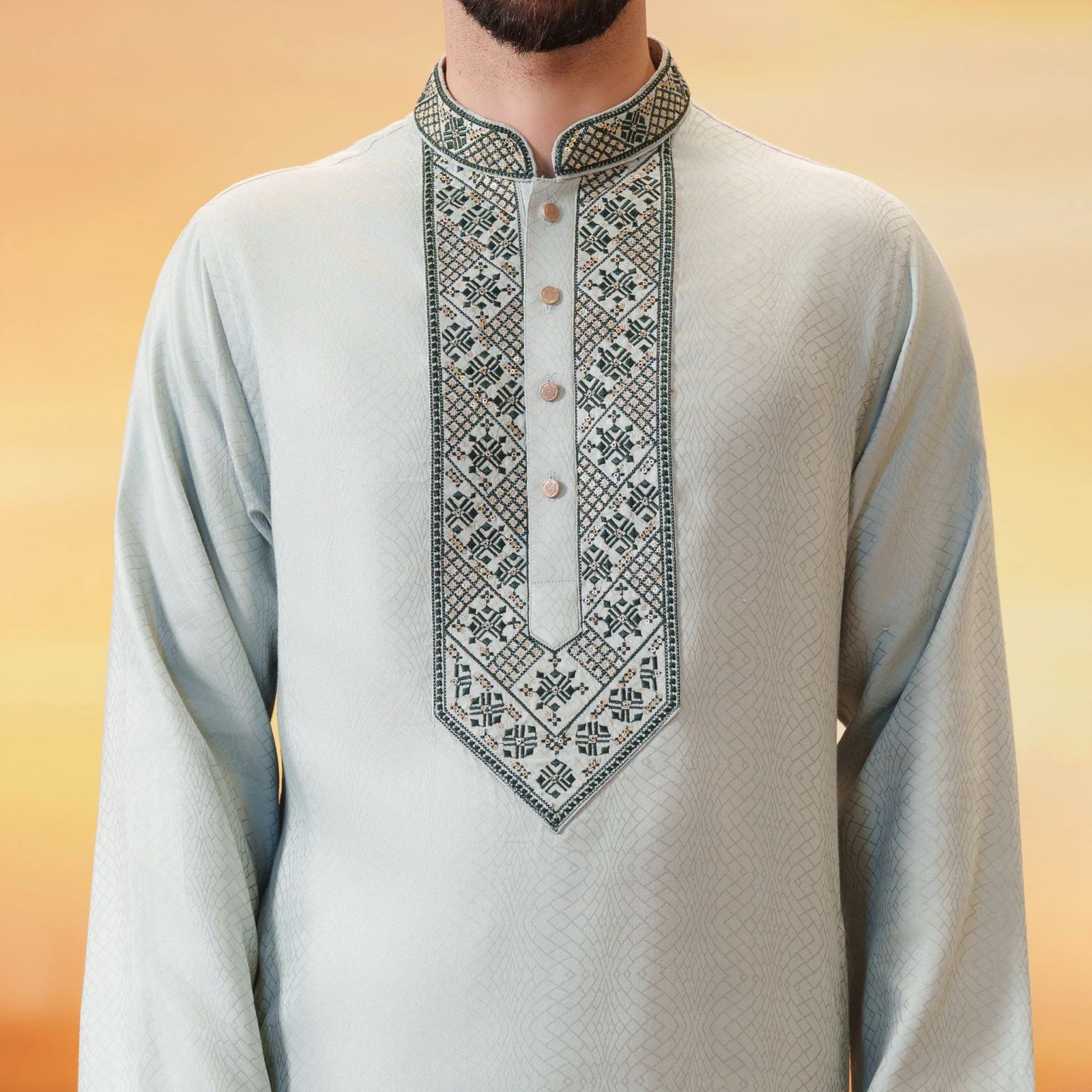 Sage Embroidered Panjabi