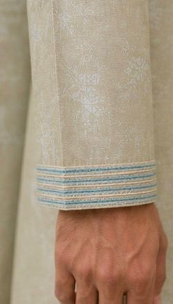 Men’s Beige Floral Panjabi / Kurta